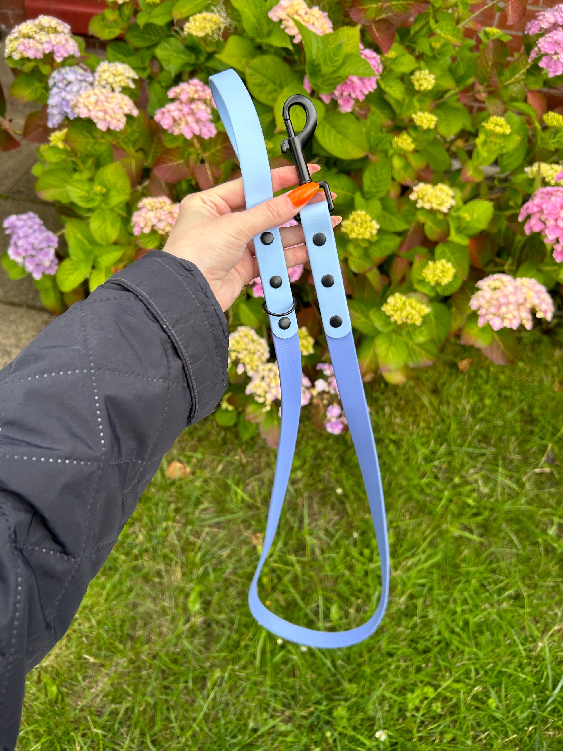 Two Tone Biothane Lead in Periwinkle and Polar Blue image 0