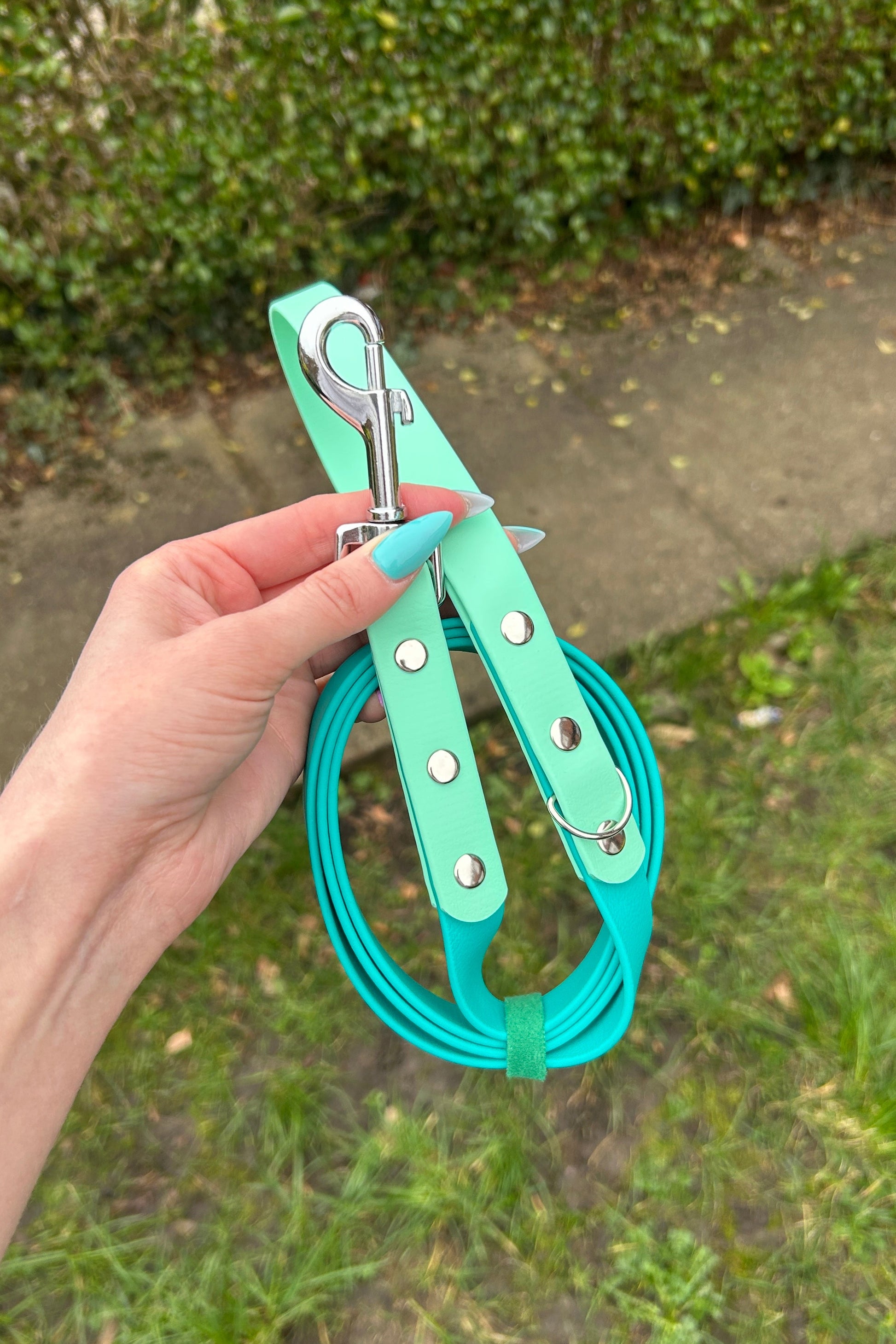 Two Tone Biothane Lead in Teal and Seafoam