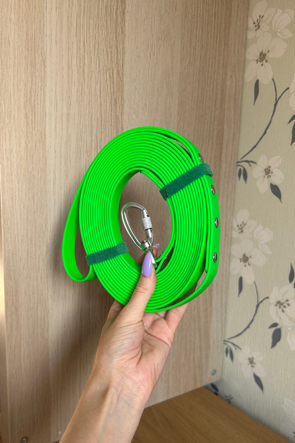5m Long Line Dog Lead in Neon Green