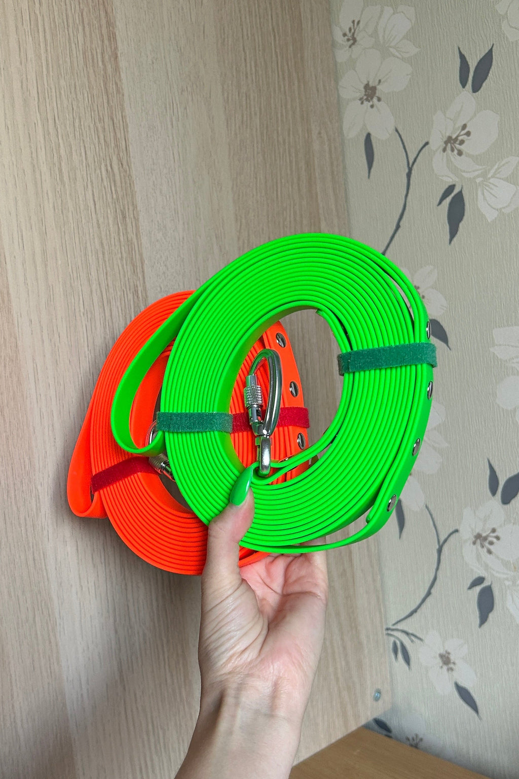 5m Long Line Dog Lead in Neon Green