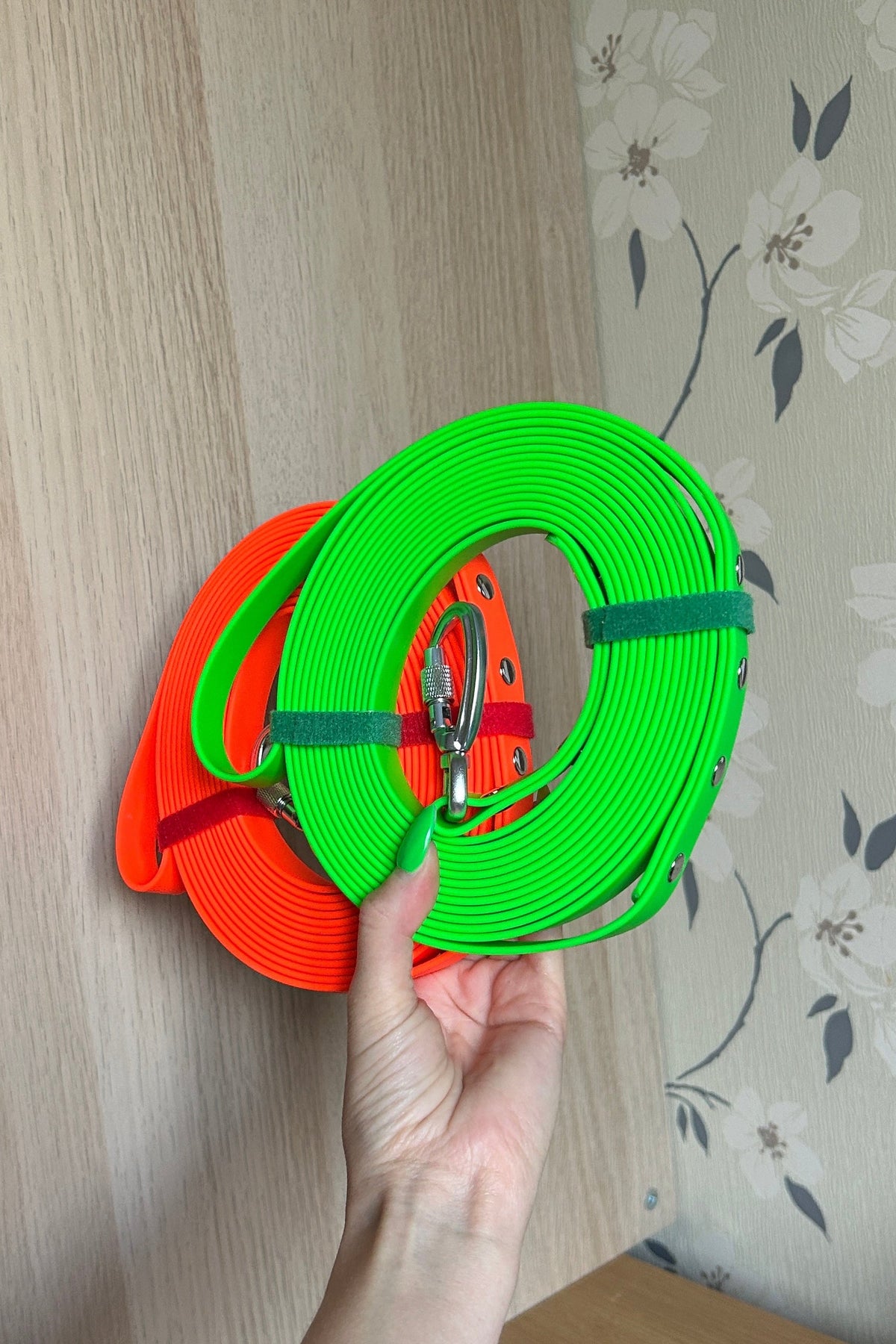 5m Long Line Dog Lead in Neon Green