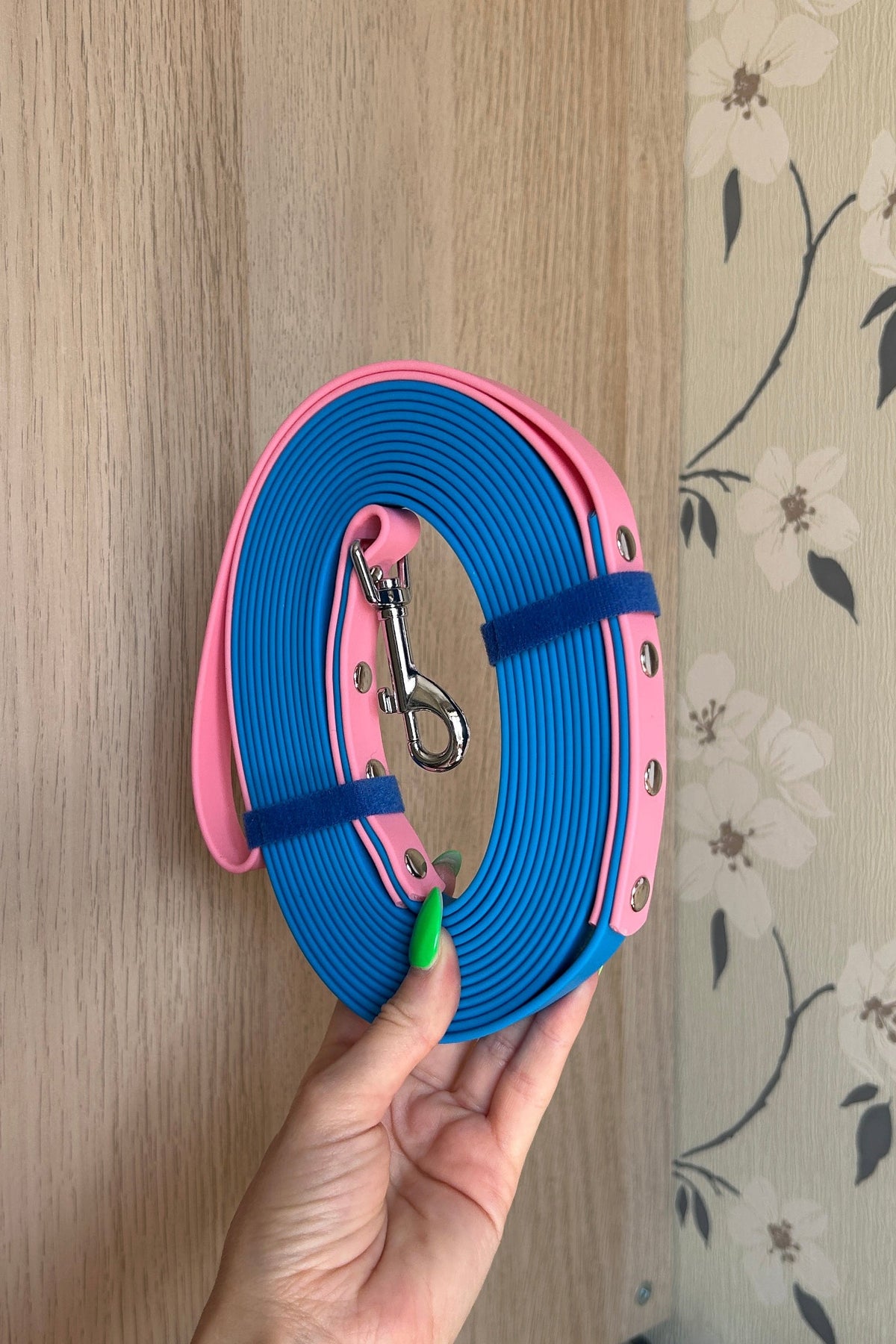 5m Skinny Longline in Blue and Pastel Pink