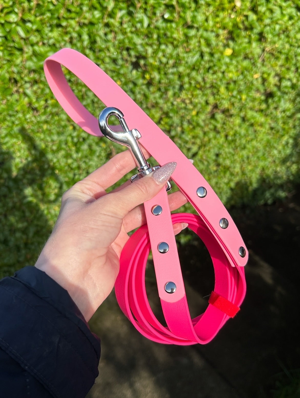 Two Tone Biothane Lead in Passion Pink and Pastel Pink