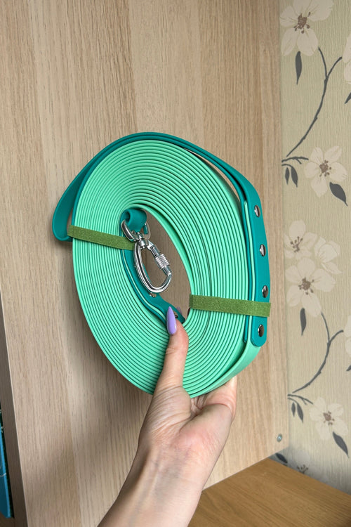 10m Longline Dog Lead in Seafoam and Teal