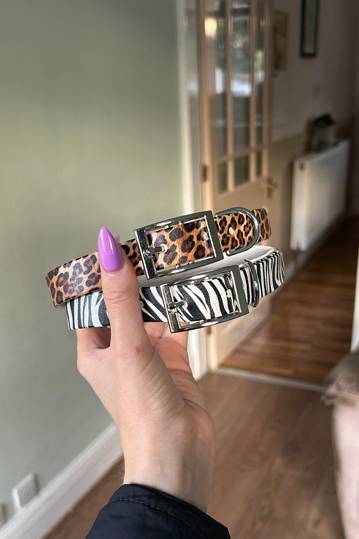 Zebra Print Biothane Collar